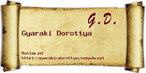 Gyaraki Dorottya névjegykártya